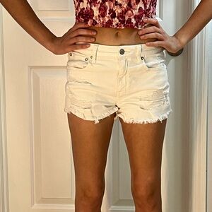 White Jean Shorts